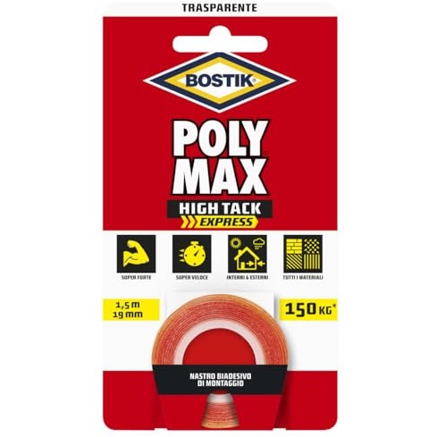 BOSTIK POLY MAX NASTRO BIADESIVO TRASPARENTE