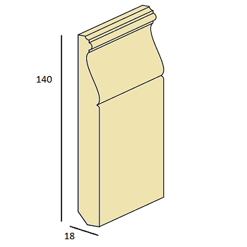BATTISCOPA AYOUS GR 140X18MM 2,4MT (9080 )