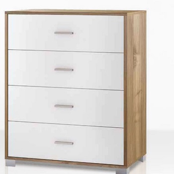 MOBILE 4C NOCE STELVIO E BIANCO FIAMMATO 112X80X47CM QUAD784